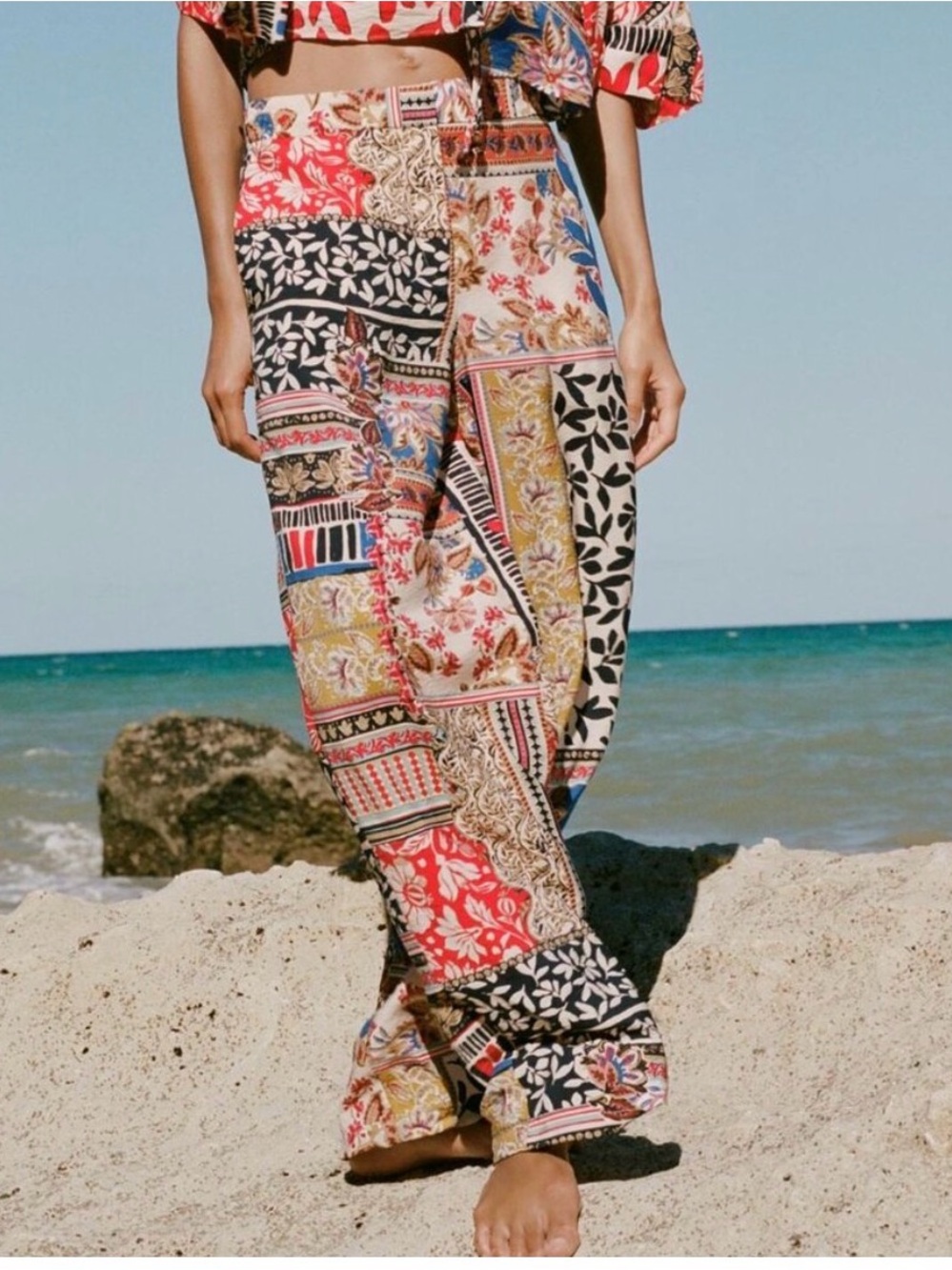 Philosophy | Patchwork Printed Pant with Pockets